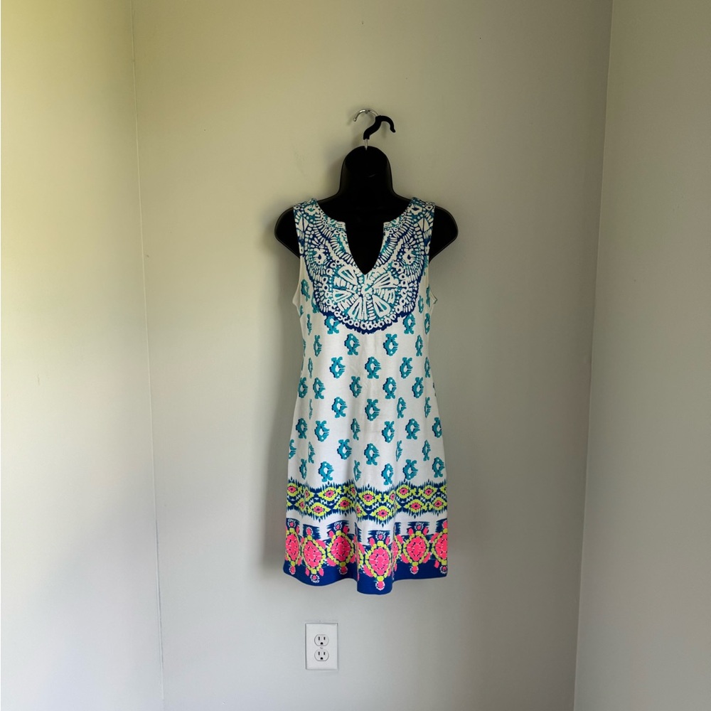 Lilly Pulitzer White and Blue Sleeveless Sundress Size XS